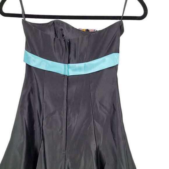 Vtg Jessica McClintock Dress XS Black Upcycled Day Of The Dead Fit & Flare Mini - Picture 7 of 9